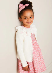 Emilia Floral Hand Smocked Ruffle Collar Short Sleeve Dress in Pink (12mths-10yrs) DRESSES from Pepa London