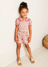 Margot Floral Short Sleeve Blouse in Red Made with Liberty Fabric (18m-12yrs) BLOUSES from Pepa London