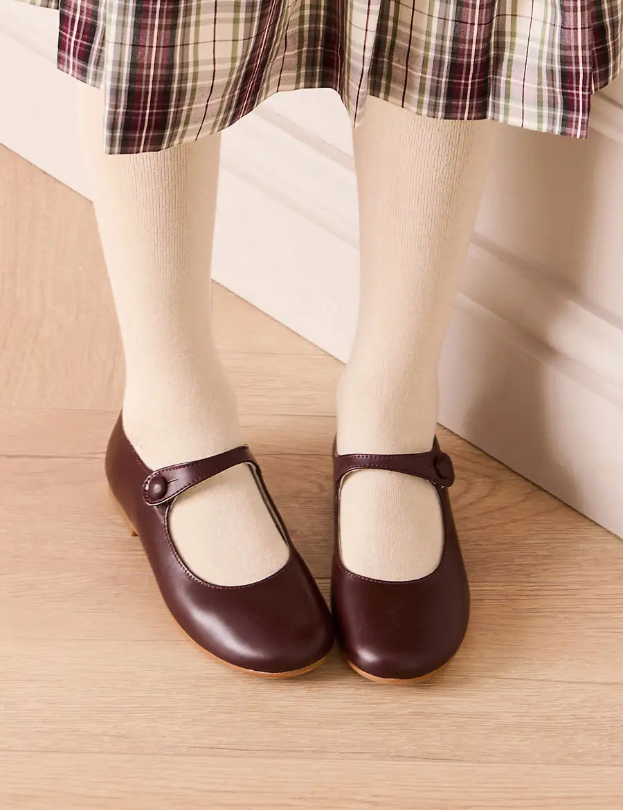 Leather Mary Jane Shoes in Burgundy (24-35EU) SHOES from Pepa London