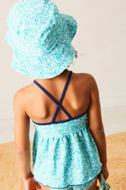 Adelaide Floral Beach Hat in Green (S-M) ACCESSORIES from Pepa London