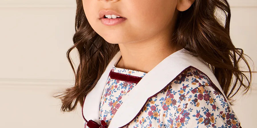 Victoria Floral Medium Bow Hairband in Burgundy Hair Accessories from Pepa London
