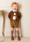 Cable Cardigan in Brown (6mths-3yrs) Knitwear  from Pepa London