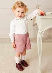 Herringbone Long Sleeve Two Piece Set in Red (18mths-5yrs) Two Piece Set  from Pepa London