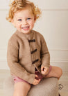 Toggle Fastening Knitted Cardigan in Oatmeal (12-10yrs) Knitwear  from Pepa London