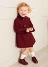 Traditional Double Breasted Coat in Burgundy (12mths-10yrs) Coats  from Pepa London