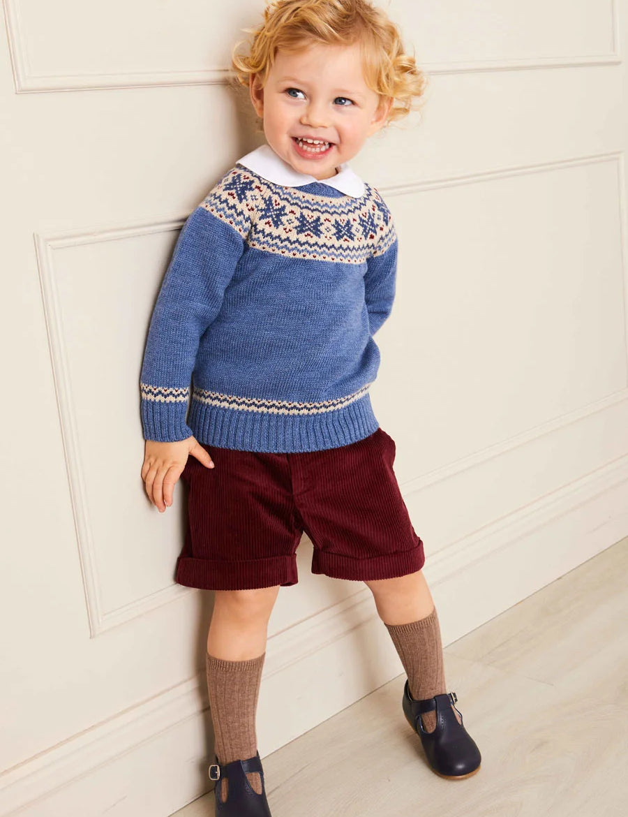 Corduroy Shorts in Burgundy (18mths-4yrs) Shorts  from Pepa London