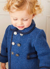 Austrian Double Breasted Navy Trim Coat in Blue (12mths-10yrs) Coats  from Pepa London