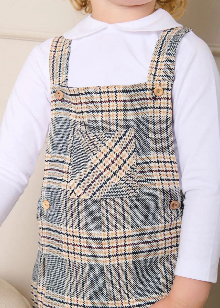 The Walcott Check Short Dungarees Toddler Boy Look