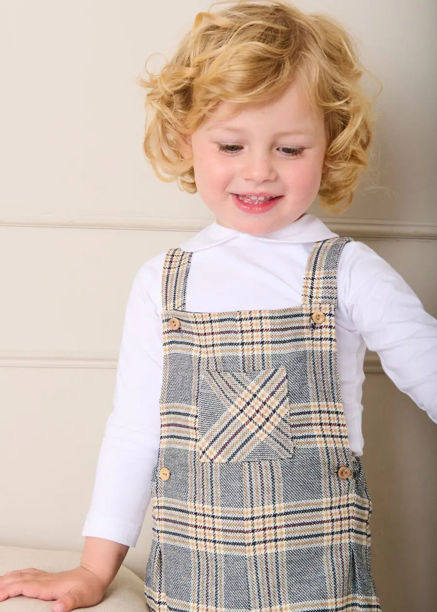 The Walcott Check Short Dungarees Toddler Boy Look