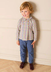 Sinclair Check Button Detail Shirt in Red (18mths-4yrs) SHIRTS from Pepa London