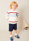 Anchor Motif Cable Detail Jumper in Beige (2-10yrs) KNITWEAR from Pepa London