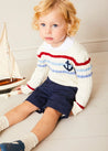 Anchor Motif Cable Detail Jumper in Beige (2-10yrs) KNITWEAR from Pepa London