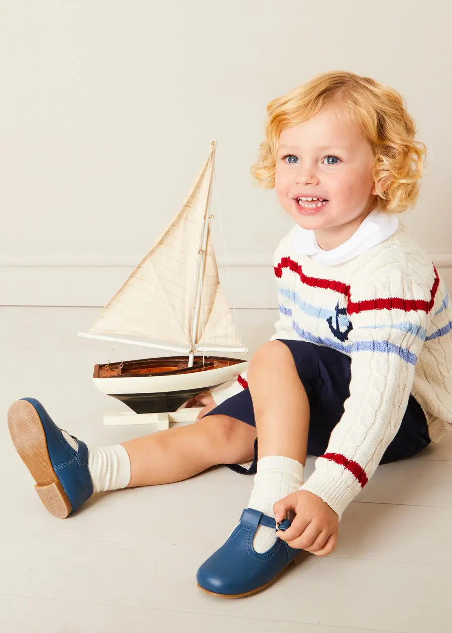 Anchor Motif Cable Detail Jumper in Beige (2-10yrs)