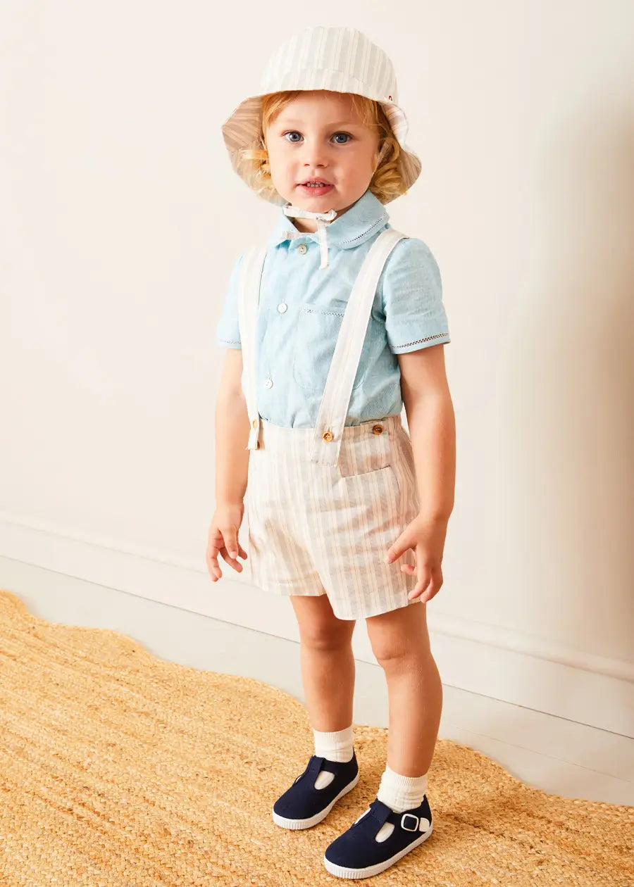 Woven T-Bar Baby Shoes in Navy (20-26EU)