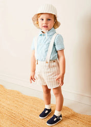 Woven T-Bar Baby Shoes in Navy (20-26EU)