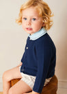 Peter Pan Collar Trim Detail Short Sleeve Shirt in Blue (12mths-5yrs) SHIRTS from Pepa London