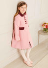 Single Breasted Scallop Detail Coat in Pink (2-10yrs) Coats  from Pepa London