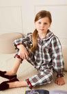 Sussex Tartan Ruffle Collar Pyjamas in Red (18mths-10yrs) Nightwear  from Pepa London