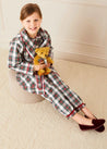 Sussex Tartan Dressing Gown in Red (2-10yrs) Nightwear  from Pepa London