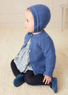 Cable Detail Knitted Bonnet In Blue (S-L) KNITTED ACCESSORIES  from Pepa London