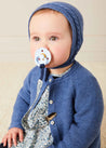 Cable Detail Cardigan In French Blue (6mths-3yrs) KNITWEAR  from Pepa London