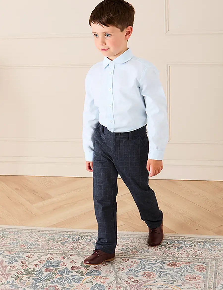 Fitzroy Check Tailored Trousers in Navy (4-10yrs) Trousers from Pepa London