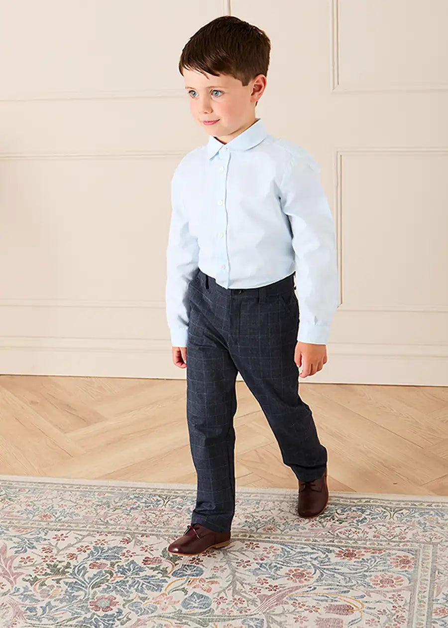 Fitzroy Check Tailored Trousers in Navy (4-10yrs) Trousers from Pepa London