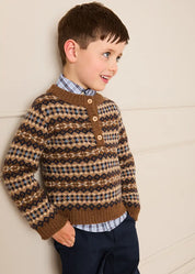 Fair Isle All Over Knitted Jumper in Brown (3-10yrs) Knitwear from Pepa London