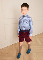 Kingsley Check Oxford Collar Shirt in Blue (2-10yrs) SHIRTS from Pepa London