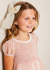 Constance Floral Hand Smocked Short Sleeve Party Dress in Pink (12mths-10yrs) DRESSES from Pepa London