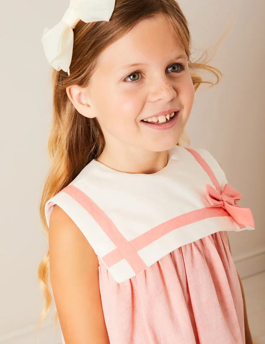 The Peach Trapeze Dress Girl Look Look from Pepa London