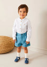 Plain Elasticated Shorts in Blue (12mths-4yrs) SHORTS from Pepa London