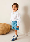 Plain Elasticated Shorts in Blue (12mths-4yrs) SHORTS from Pepa London