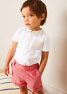 Waterford Striped Polo Collar Short Sleeve Top in Beige (12mths-4yrs) TOPS & BODYSUITS from Pepa London