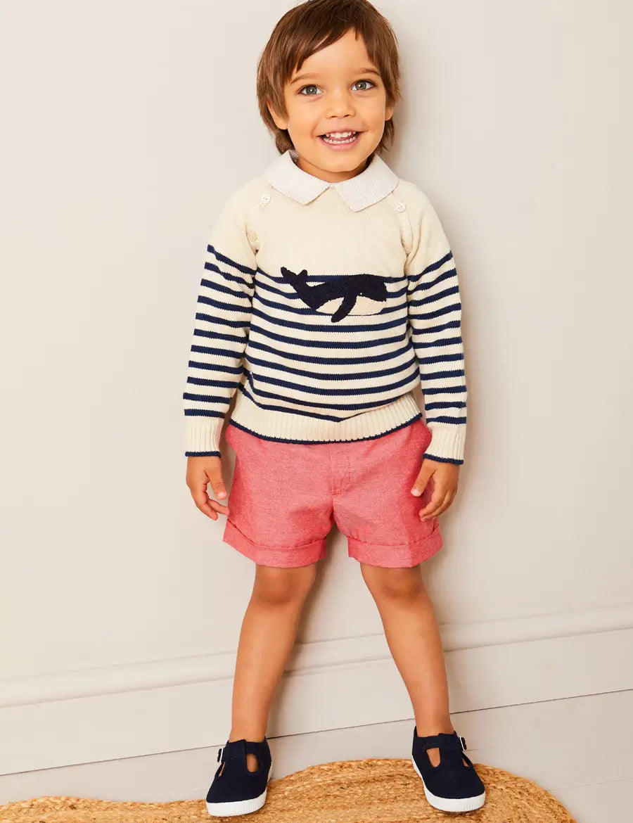 The Whale Striped Jumper Toddler Boy Look Look from Pepa London