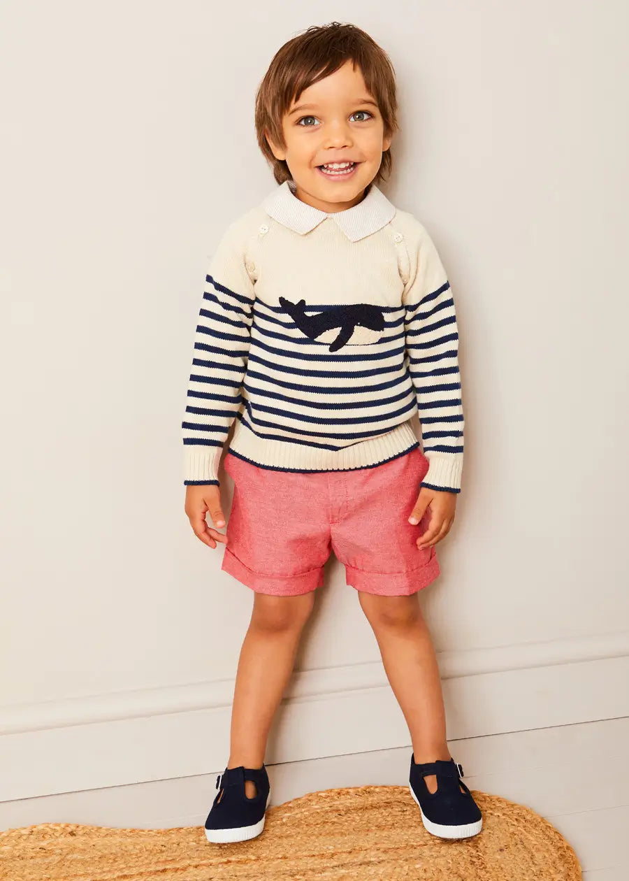 The Whale Striped Jumper Toddler Boy Look Look from Pepa London