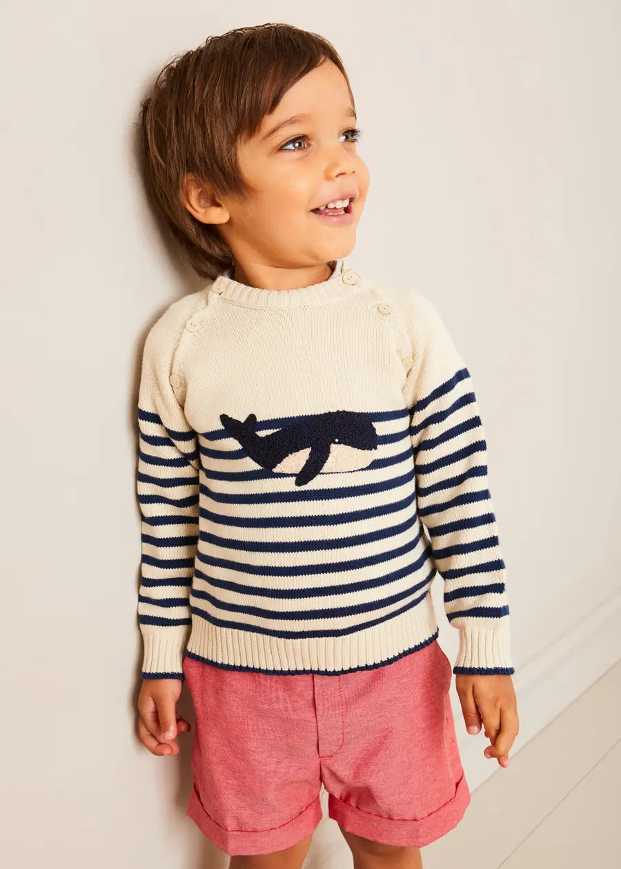 The Whale Striped Jumper Toddler Boy Look Look from Pepa London