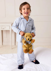Wilfred Check Pyjamas in Blue (18mths-10yrs) Nightwear from Pepa London