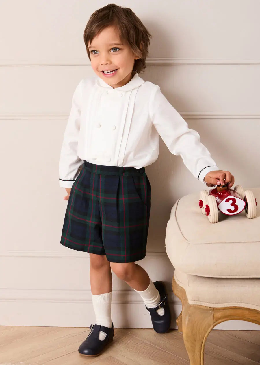 Kinnerton Tartan Peter Pan Collar Long Sleeve Two Piece Set in Green (18mths-6yrs) TWO PIECE SETS from Pepa London