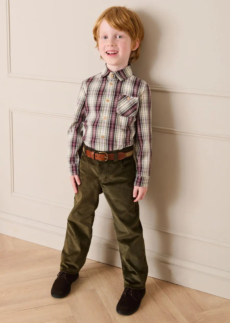 Corduroy Five Pocket Trousers in Green (4-10yrs)