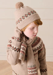 Fair Isle Jacquard Jumper in Camel (3-10yrs) Knitwear from Pepa London