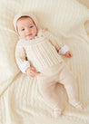 Cable Detail Knitted Set In Beige (1-9mths) KNITTED SETS  from Pepa London