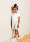 Embroidered Scallop Collar Short Sleeve Polo Shirt in Navy (2-10yrs) TOPS & BODYSUITS from Pepa London