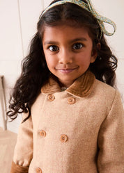 Traditional Double Breasted Coat in Camel (12mths-10yrs) Coats from Pepa London