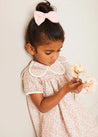 Mabel Floral Statement Collar Short Sleeve Dress in Coral (12mths-10yrs) DRESSES from Pepa London