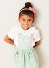 Hand Smocked Collar Short Sleeve Blouse in White (18mths-6yrs) BLOUSES from Pepa London