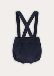 Plain Corduroy Bloomers With Braces in Navy (12mths-4yrs) Bloomers from Pepa London