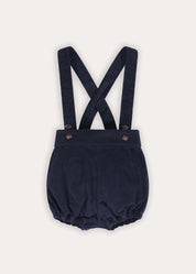 Plain Corduroy Bloomers With Braces in Navy (12mths-4yrs) Bloomers from Pepa London