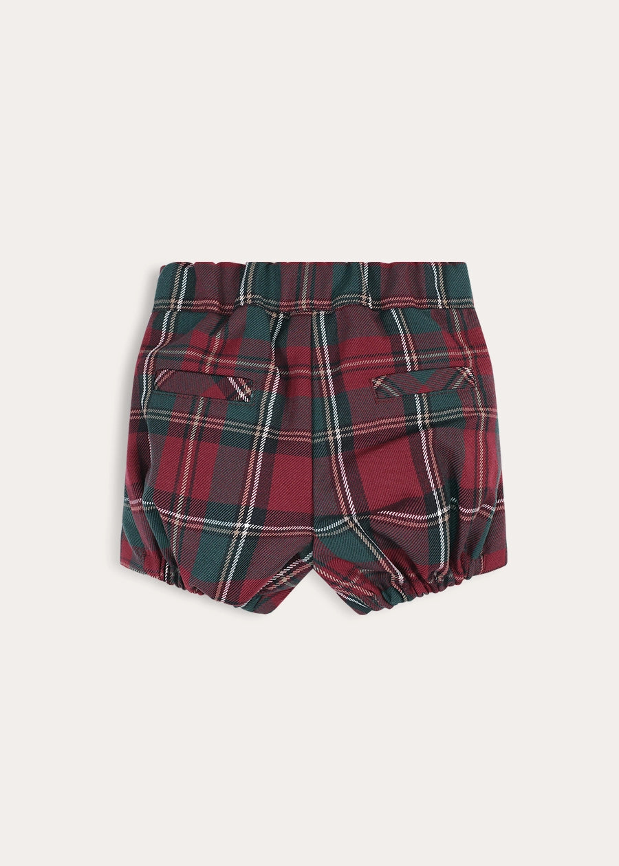 Balmoral Tartan Button Detail Bloomers in Burgundy (6mths-4yrs) Bloomers from Pepa London