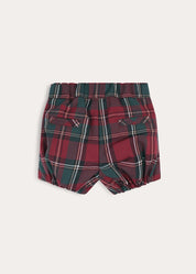 Balmoral Tartan Button Detail Bloomers in Burgundy (6mths-4yrs) Bloomers from Pepa London